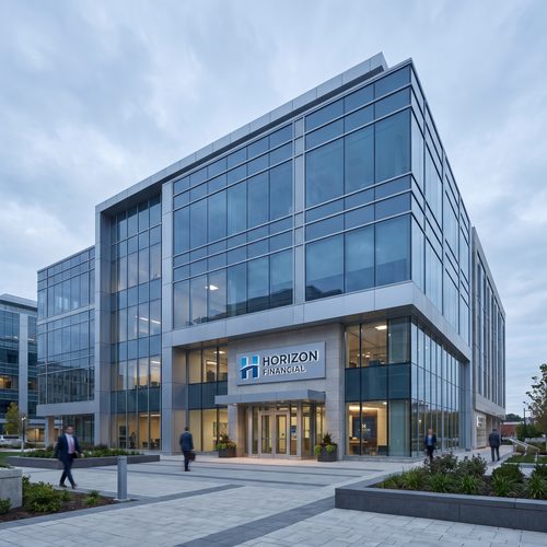 Modern bank building exterior